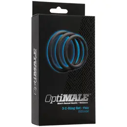 Doc Johnson OptiMALE Tanki Set Silikonskih Prstenova 3 Veličine Crna/Grafit