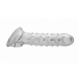 Tom of Finland teksturirani produžni rukav Silikon Crni 16cm