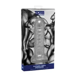 Tom of Finland teksturirani produžni rukav Silikon Crni 16cm