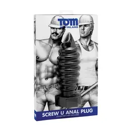 Tom of Finland Screw U Silicone Plug Large Black Collector Edition