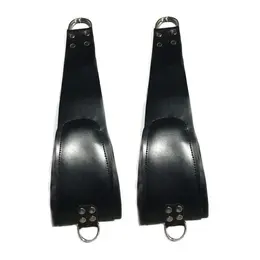 BlueBoys Leather Sling Loops Foot Support Set - Blue, Adjustable, Metal Rings