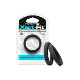 Perfect Fit Xact-Fit set prstenova #14, 2-pack, fleksibilni silikon, crni