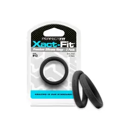 Perfect Fit Xact-Fit #13 precizni set prstenova, 2-pack, mekani crni silikon