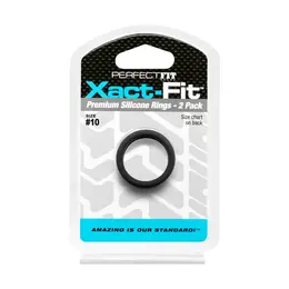Perfect Fit Xact-Fit #10 precizni prsten 2-pack, mekani silikon, crni