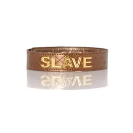 The Subjection Quilted Adjustable Collar with Gold Letter Accent