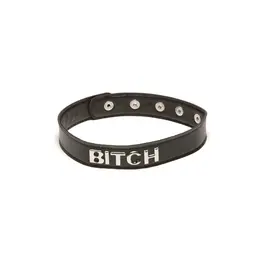 Sportsheets Adjustable Vegan Leather Letter Collar Black