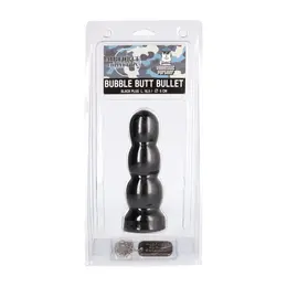 Domestic Partner Bubble Butt Bullet Black Anal Plug, Soft Rubber, 3-Step Shape