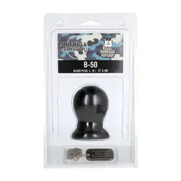 Domestic Partner B-50 Large Intimate Plug, Soft Rubber, Black