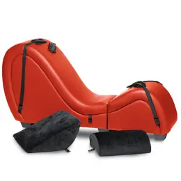 XR Brands Kinky Chaise Red - Modular Lounge with Support Pillows