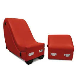 XR Brands Kinky Chaise Red - Modular Lounge with Support Pillows