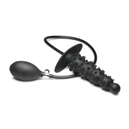 XR Brands Ass Puffer Nubbed Inflatable Silicone Plug Crni