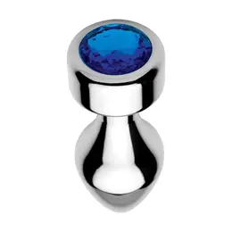 Satisfyer Blue Gemstone Aluminum Intimate Plug Medium Weighted Base
