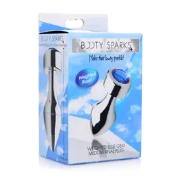 Satisfyer Blue Gemstone Aluminum Intimate Plug Medium Weighted Base