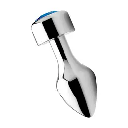 Satisfyer Weighted Base Aluminum Plug Large Blue Gemstone Finish