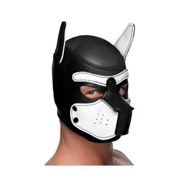 XR Brands Neoprene Puppy Mask Flexible Ears Black Universal Size