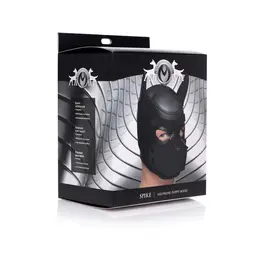 XR Brands Spike Neoprene Puppy Mask Adjustable Black Cosplay Hood