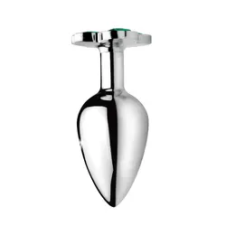 XR Brands Lucky Clover Metalni Intimni Čep Srednji Srebrni Dragulj