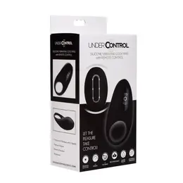 XR Brands Vibrating Ring with Remote Control, Black, Adjustable Silicone