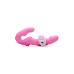 Strap-On-Me Strapless Double Intimate Device with Remote, Silicone, Black