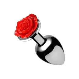 Red Rose Metalni Intimni Čep Mali - Crna Ruža, Lagani Aluminijum