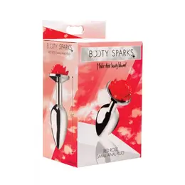 Red Rose Metalni Intimni Čep Mali - Crna Ruža, Lagani Aluminijum