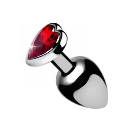 Booty Sparks Red Heart Gem Intimate Plug Small Size Aluminum