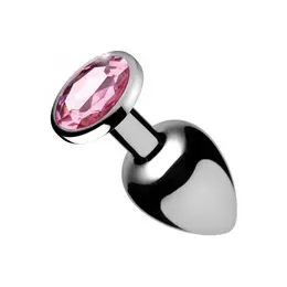 Booty Sparks Heart-Shaped Metal Plug Large Red Gem Aluminium