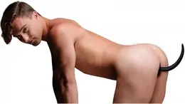 XR Brands Woof XL Silikonski Puppy Tail Čep - Veliki Anatomski Oblik