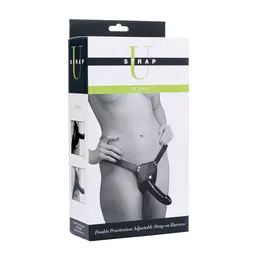 Plena Adjustable Double-Sided Intimate Strap-On System, Black PVC