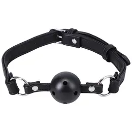 Doc Johnson Gag Lopta Veganska Koža Podesivi Crni 55mm