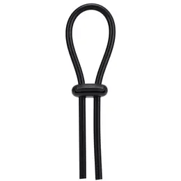 XR Brands The Lasso Double Lock Adjustable Silicone Restraint Black