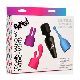 XR Brands Mini Wand Massager Set sa 3 funkcionalna nastavka - Kompaktan