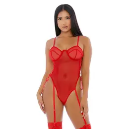 Make it Ring Teddy XL Sheer Mesh Gold O-Ring Adjustable Straps