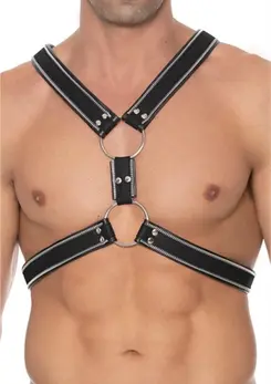 Z Series Scottish Harness L/XL - Leather Chest Strap with O-Rings