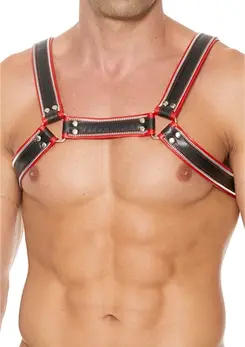 Z-Series Leather Chest Harness S/M with Stainless Steel Accents