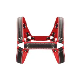 Z-Series Leather Chest Harness S/M with Stainless Steel Accents