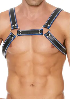 Z Series Leather Chest Harness S/M with Stainless Steel Accents