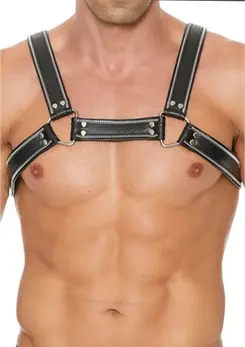 Z Series Leather Chest Bulldog Harness S/M with Adjustable Straps