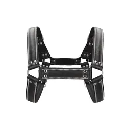 Z Series Leather Chest Bulldog Harness L/XL - Adjustable Straps & Steel Details