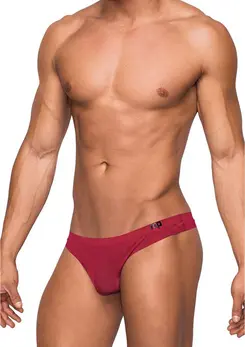 Male Power Seamless Sleek Thong L/XL - Cotton Waistband, Black