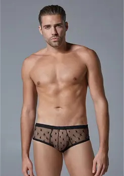 Male Power Star Mesh bokserice S/M – ultra prozirne sa motivom zvezda