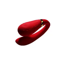 Fanfan Couples Massager Set Bright Red Bluetooth 8 Modes Silicone