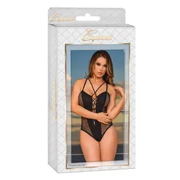 Magic Silk Exposed L/XL Intimni Tedi sa Dekorativnim Perlama, Crni