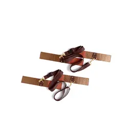 My Desire Quilted Wrist and Ankle Restraint Set Gold Accents Adjustable