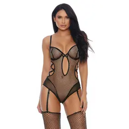 Caught In The Feels Lingerie Teddy M with Adjustable Garter Straps