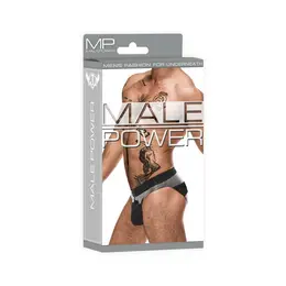 Male Power Iron Clad Bikini L Mrežasti umetak fleksibilna Crna