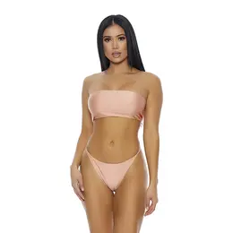 Forplay San Luis Bikini Set S - Bandeau Top & String Bottom, Black
