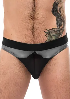 Male Power Iron Clad Thong S/M Crni Mrežasti Udoban Pojas