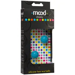 Mood Steamy Ben-Wa Balls - Silicone, Blue & Pink, Weighted Set