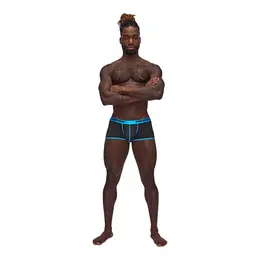 Male Power Uplift Mini Short M Black Satin Waistband Comfort Fit